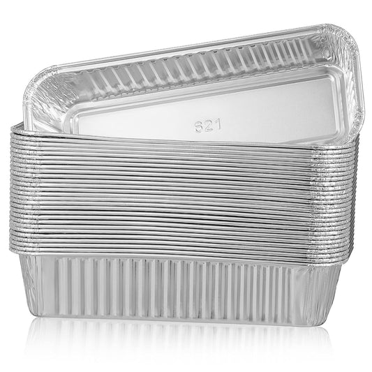 125 Pack Foil Pans for Cooking, Baking, Heating, and Storing - Disposable Food Trays for Meal Prep, Takeaway, Catering