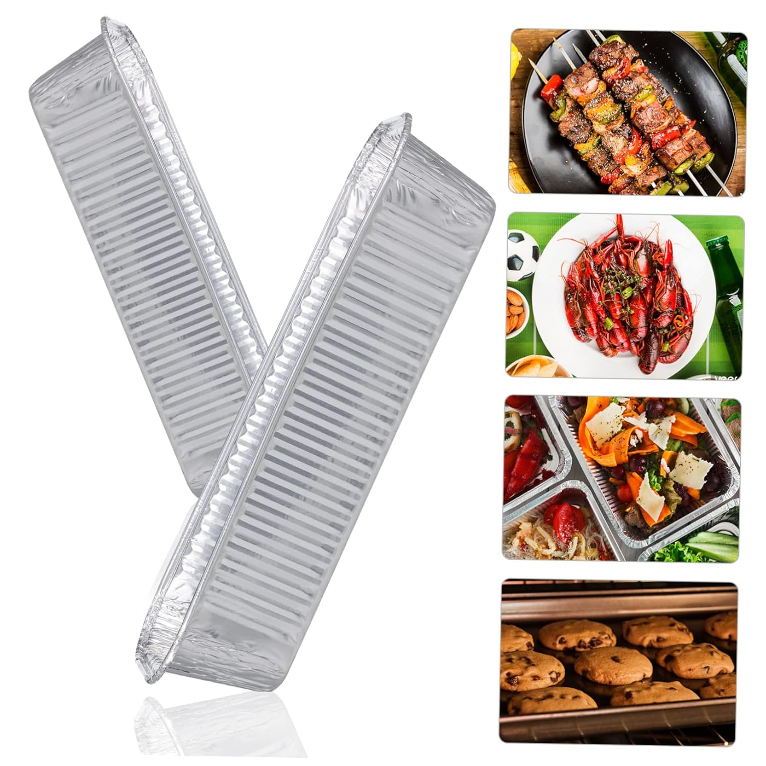 125 Pack Foil Pans for Cooking, Baking, Heating, and Storing - Disposable Food Trays for Meal Prep, Takeaway, Catering
