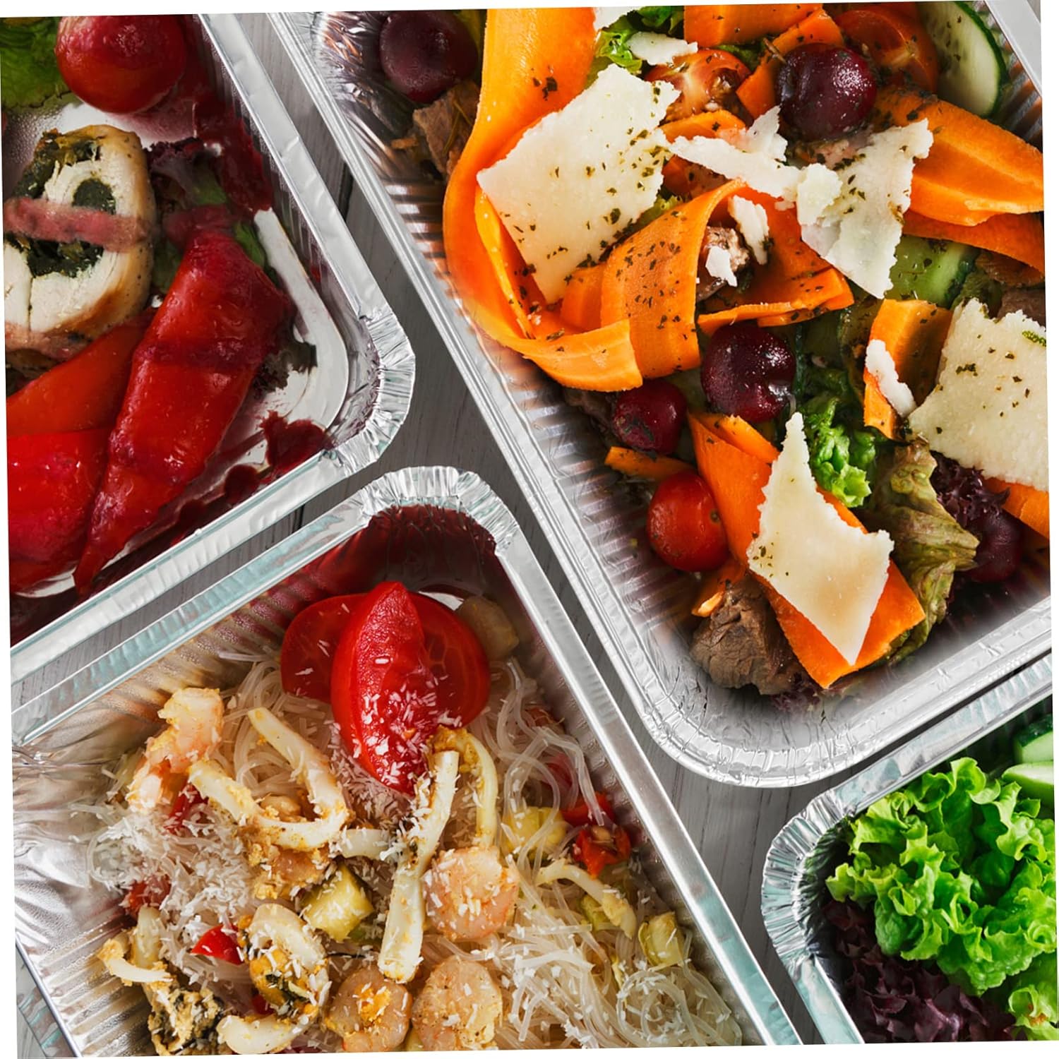 125 Pack Foil Pans for Cooking, Baking, Heating, and Storing - Disposable Food Trays for Meal Prep, Takeaway, Catering