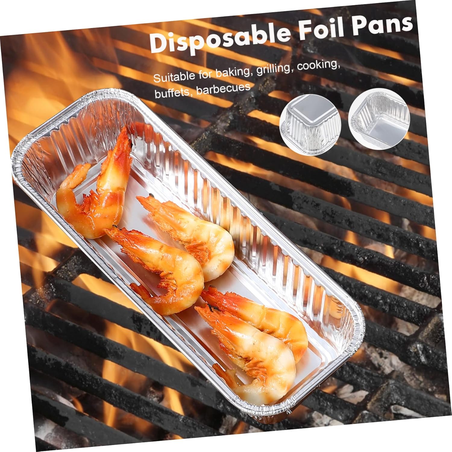 125 Pack Foil Pans for Cooking, Baking, Heating, and Storing - Disposable Food Trays for Meal Prep, Takeaway, Catering