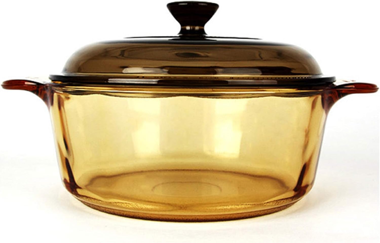 1.25L Heat Resistant Amber Glass Ceramic Dutch Oven Stockpot with Lid