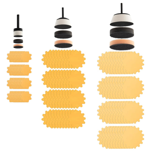 129-Piece Fulton Woodworking Tools Bowl Flex Edge Sanding Disc Mandrel Kit for Curved & Flat Surfaces