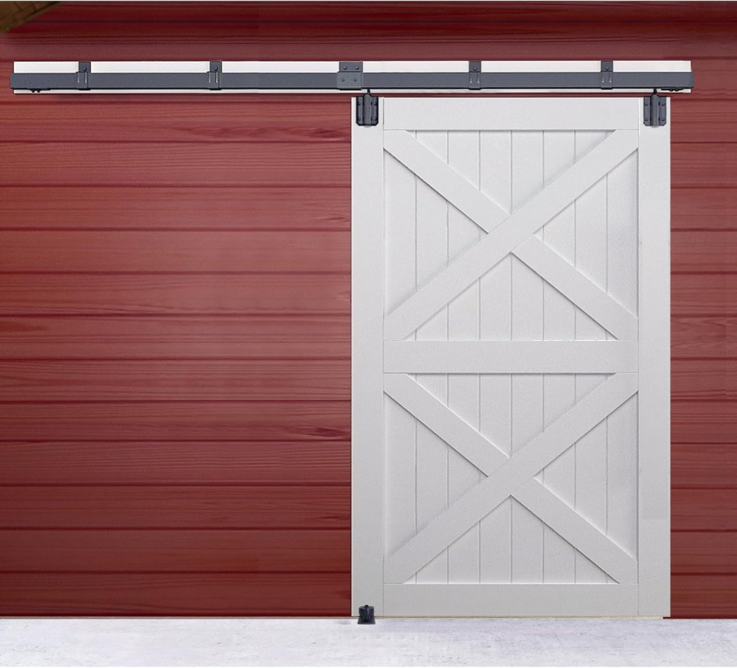 12FT Heavy Duty Exterior Sliding Barn Door Hardware Kit - Wall Mount, Fits 72in Opening, 300lbs Capacity - DIYHD - WildKart