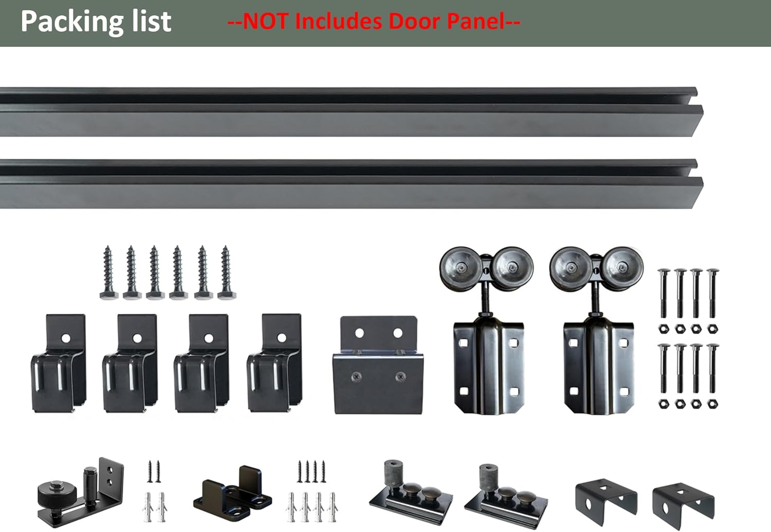 12FT Heavy Duty Exterior Sliding Barn Door Hardware Kit - Wall Mount, Fits 72in Opening, 300lbs Capacity - DIYHD - WildKart