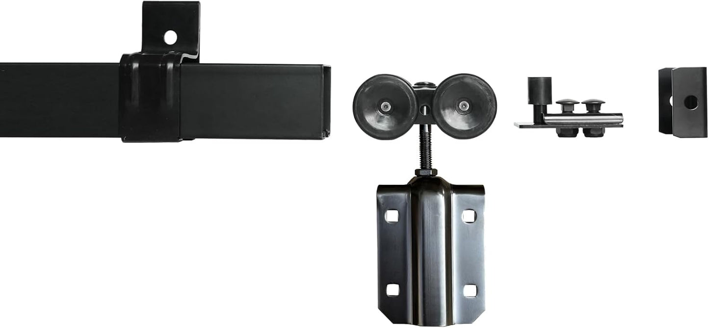 12FT Heavy Duty Exterior Sliding Barn Door Hardware Kit - Wall Mount, Fits 72in Opening, 300lbs Capacity - DIYHD - WildKart