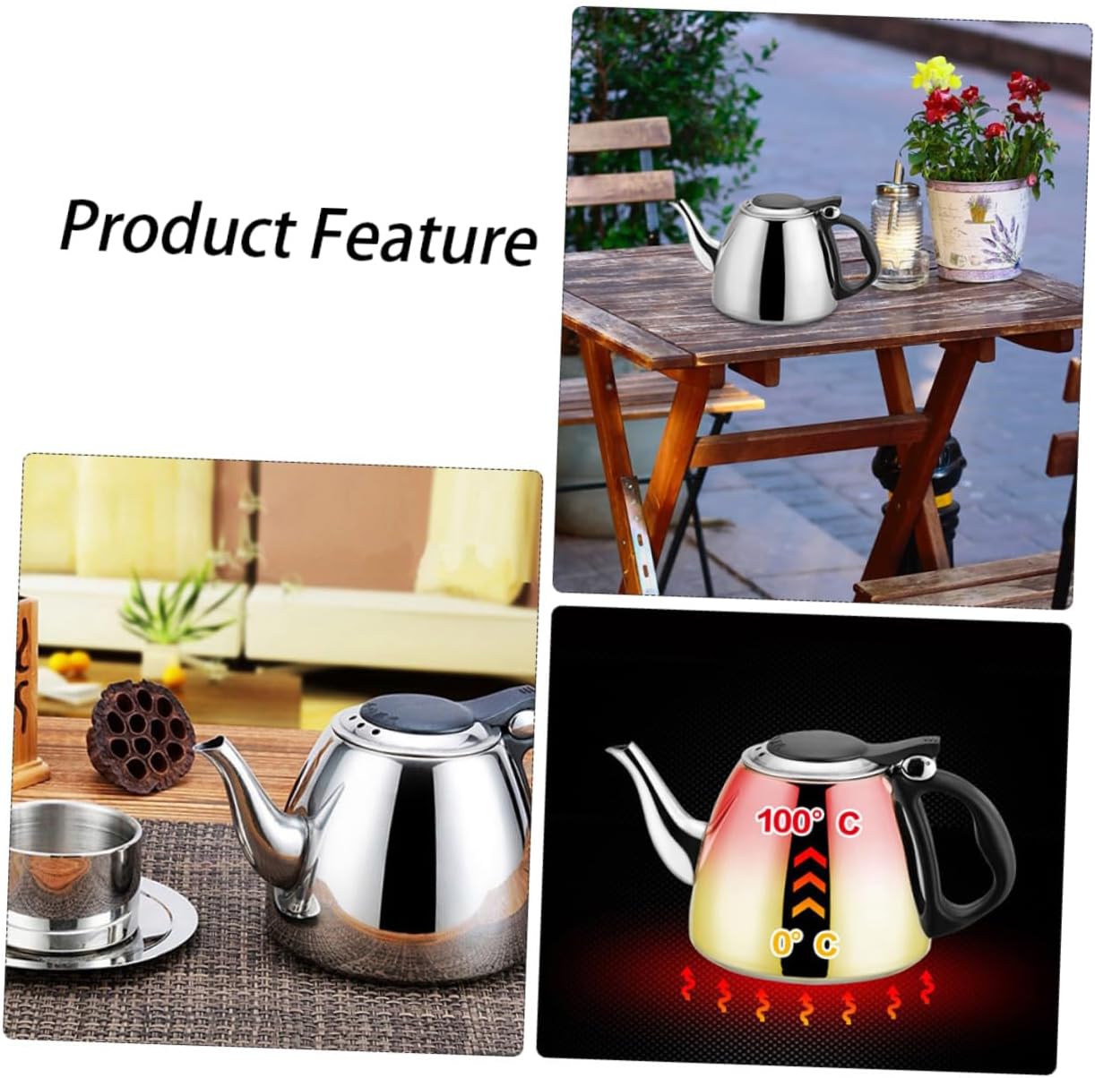 1.2L Stainless Steel Tea Kettle Maker for Electric Stove & Induction Cooker - Rustproof Household Kettle for Milk Tea Water by Mikinona