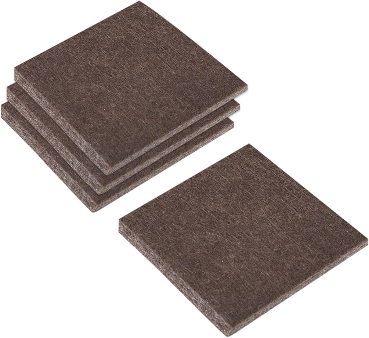 12Pcs Brown Self Adhesive Felt Furniture Pads 2"x2" Square Floor Protectors for Furniture Legs Hardwood Floor - Anti Scratch & Cuttable
