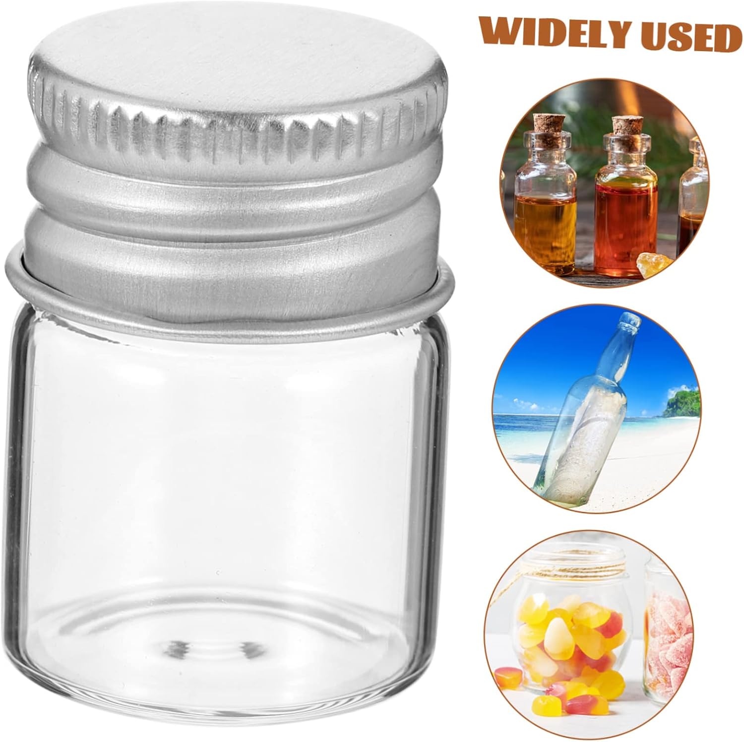 12PCS Glass Storage Jars with Aluminum Stoppers - Sealed Containers for Food Grains, Tea, and Sugar
