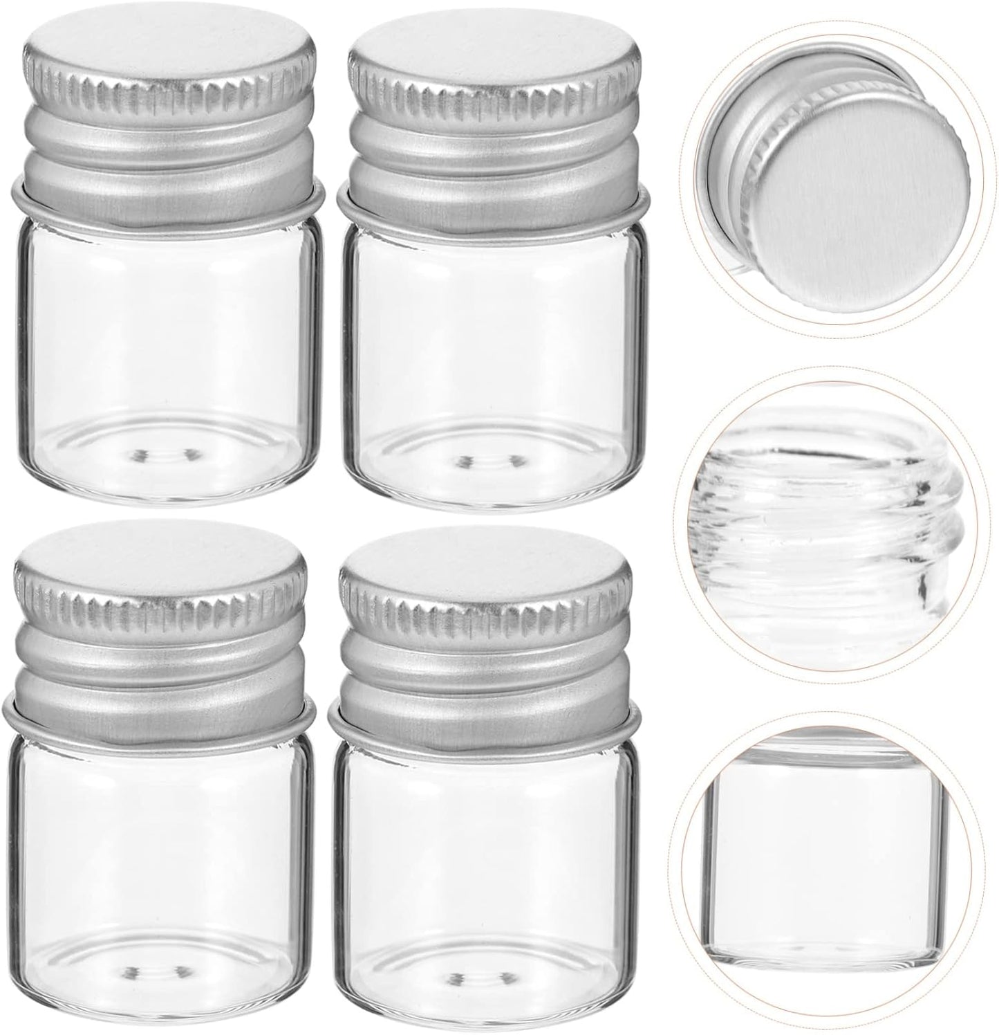 12PCS Glass Storage Jars with Aluminum Stoppers - Sealed Containers for Food Grains, Tea, and Sugar