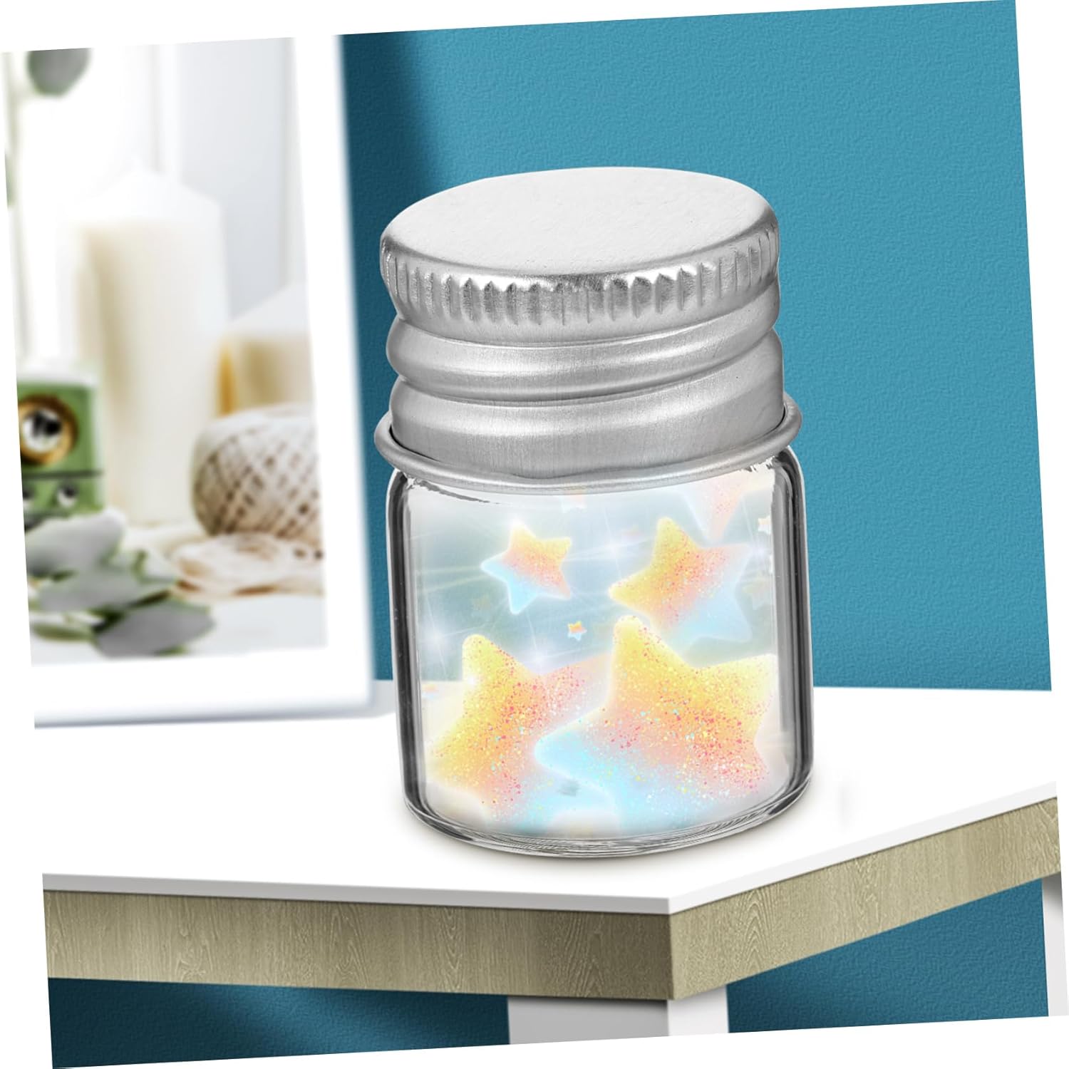 12PCS Glass Storage Jars with Aluminum Stoppers - Sealed Containers for Food Grains, Tea, and Sugar