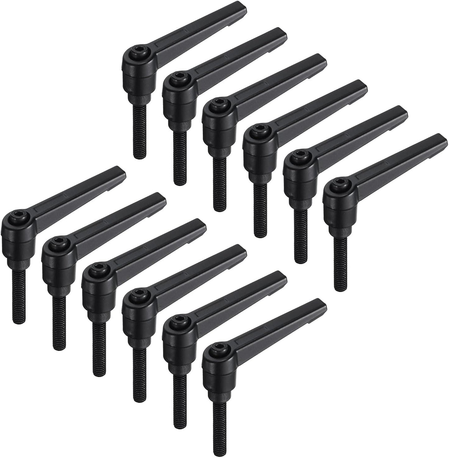 12pcs Lever Adjustable Handles M6 x 32mm Metric Male Thread for Clamping - Rotating Screw Handles with Locking Lever
