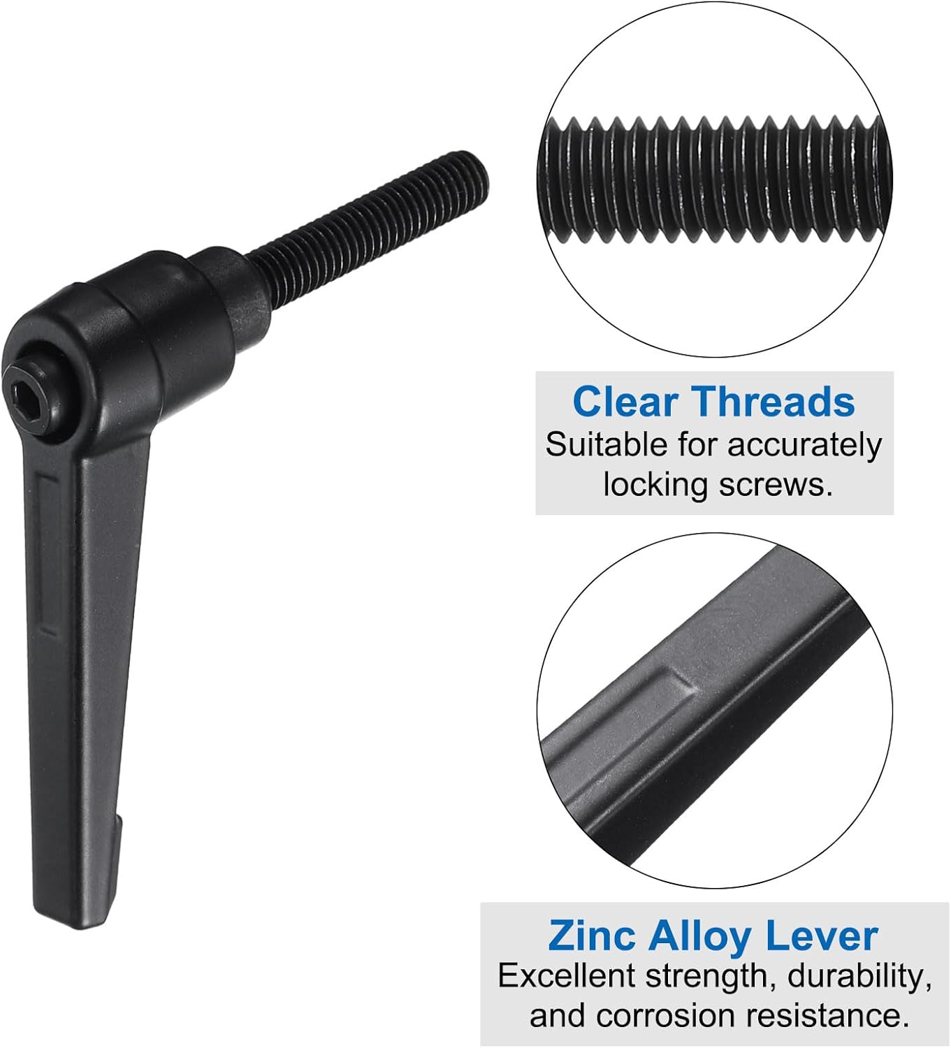 12pcs Lever Adjustable Handles M6 x 32mm Metric Male Thread for Clamping - Rotating Screw Handles with Locking Lever