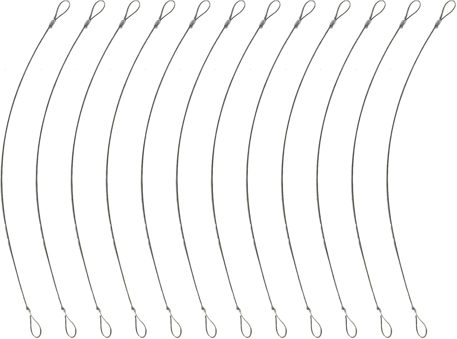 12Pcs Stainless Steel Luggage Safety Cable Locks with Double Loops - 12 inch Coated Security Wire Rope for Stage Lighting & Anti-Theft