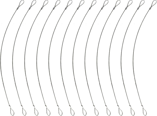 12Pcs Stainless Steel Luggage Safety Cable Locks with Double Loops - 12 inch Coated Security Wire Rope for Stage Lighting & Anti-Theft