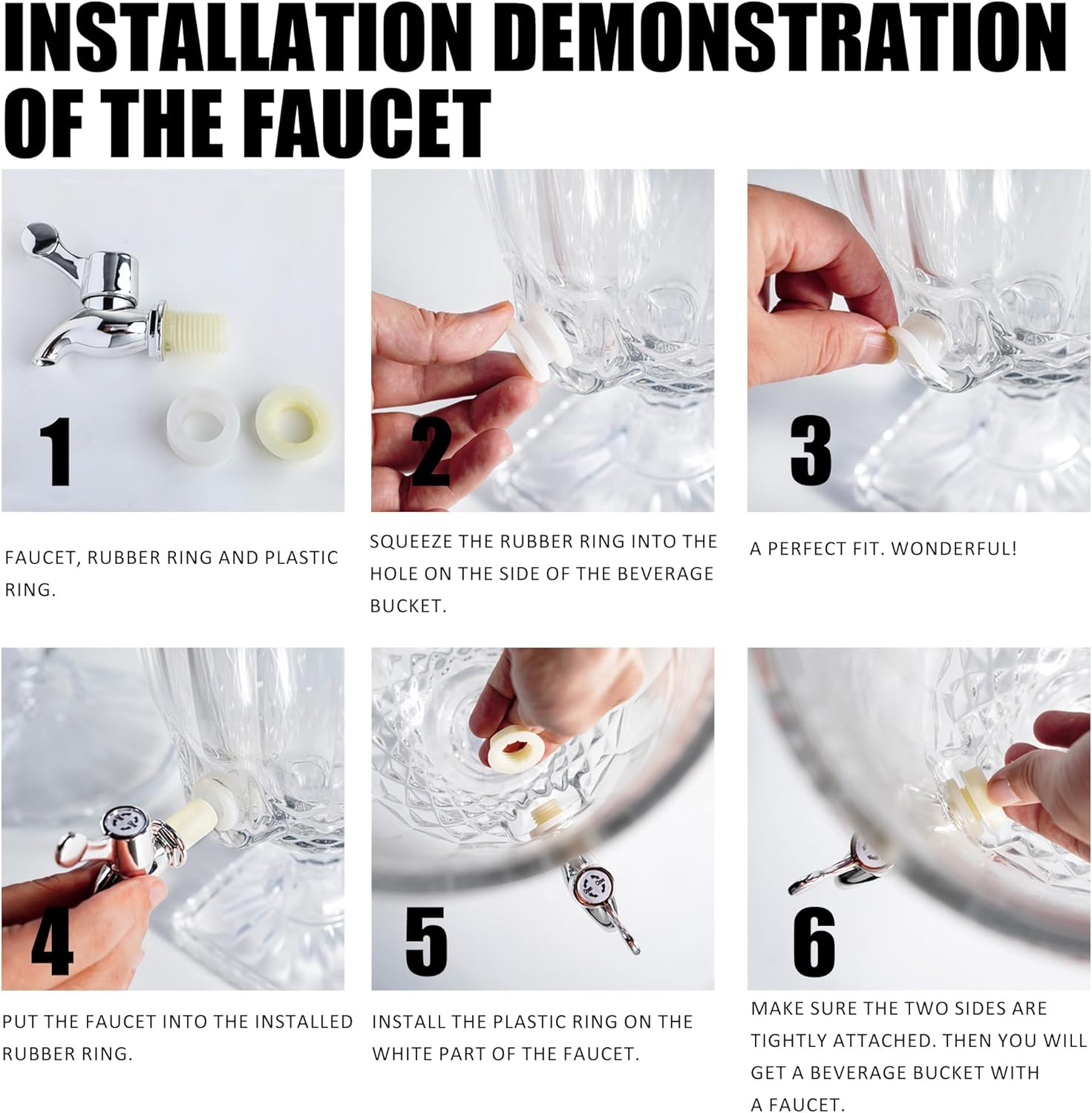 1.3 Gallon Glass Beverage Dispenser with Spigot - Ideal for Parties, Weddings, and Bars - Leak Proof Juice Server