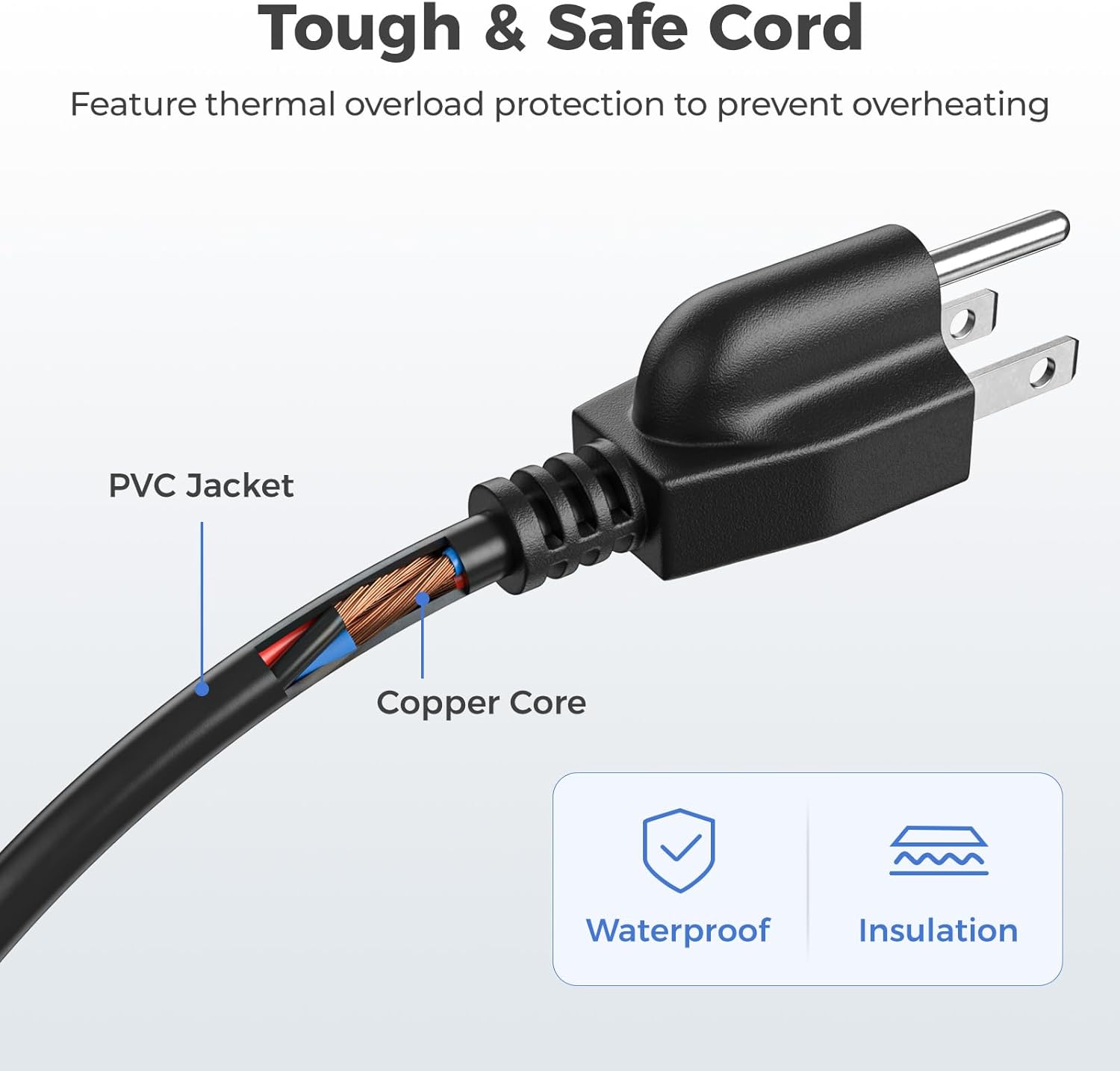 1/3 HP JUWO Submersible Sump Pump - 2000GPH Thermoplastic Electric Water Pump for Swimming Pool, Tub, Basement, Garden Pond - Portable Utility Pump with 10ft Cord