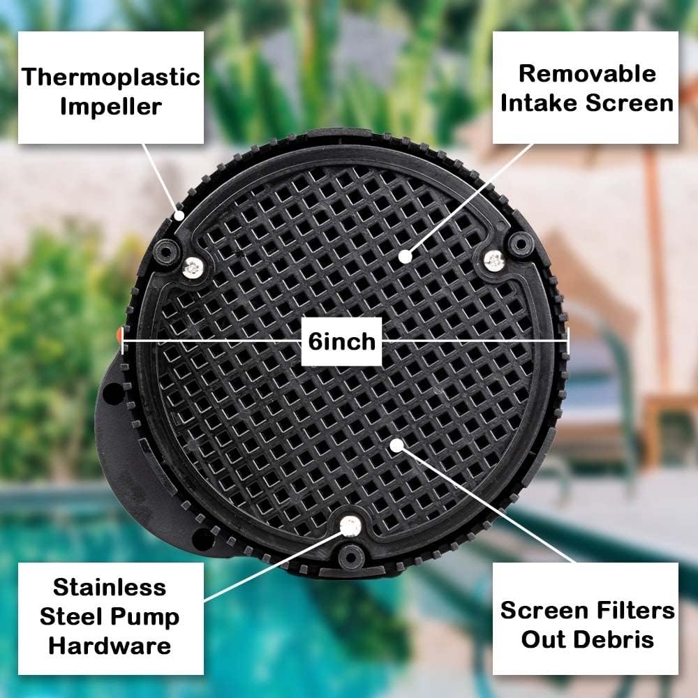 1/3 HP Submersible Water Pump 2400GPH for Swimming Pools, Ponds, Gardens, and Basements - Electric Utility Pump with 10 ft Cord - FangFarm Black