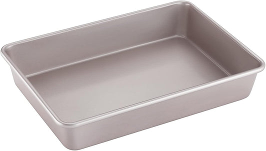 13-Inch ChefMade Rectangle Cake Pan with Non-Stick Coating for Baking Bread, Pizzas, and Pastries - Champagne Gold