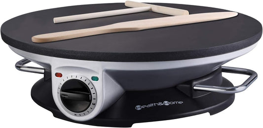 13 Inch Electric Crepe Maker & Non-Stick Pancake Griddle for Home - Health and Home Brand