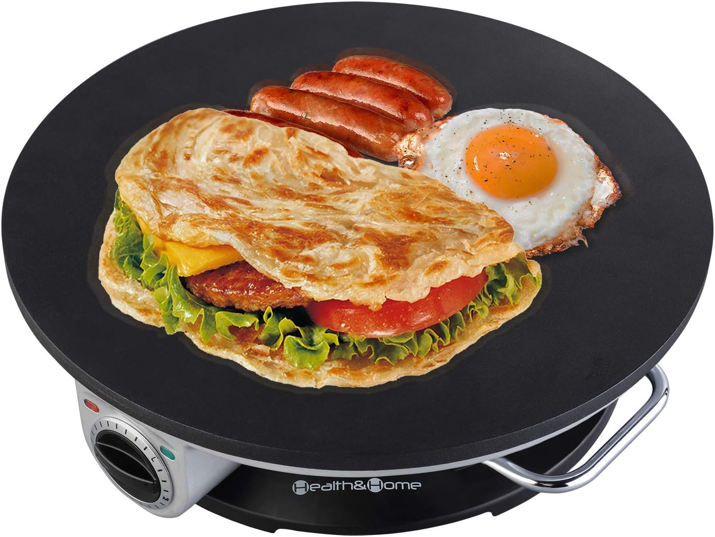 13 Inch Electric Crepe Maker & Non-Stick Pancake Griddle for Home - Health and Home Brand