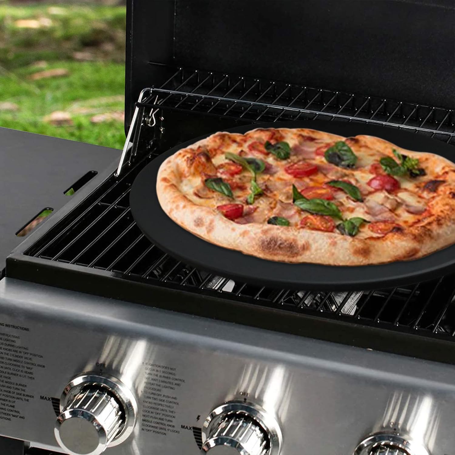 13 Inch Round Pizza Stone for Oven/BBQ/Air Fryer - Durable and Safe Thermal Shock Resistant Bread Baking Stone by Drsn