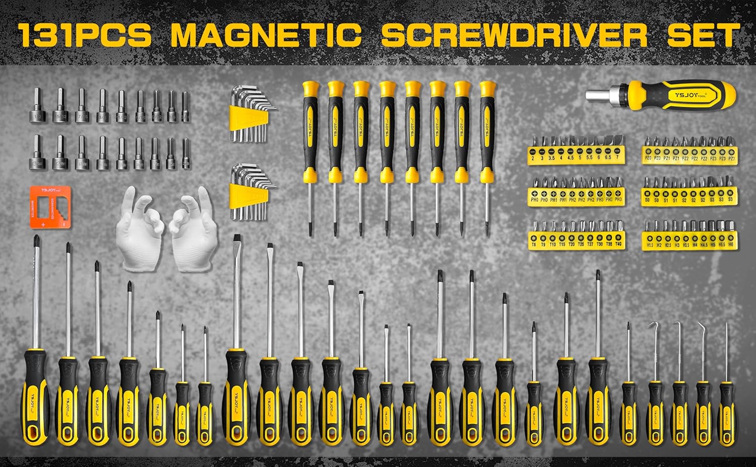 131-Piece Magnetic Screwdriver Set with Precision Tools and Ratchet Driver - DIY Gift for Men