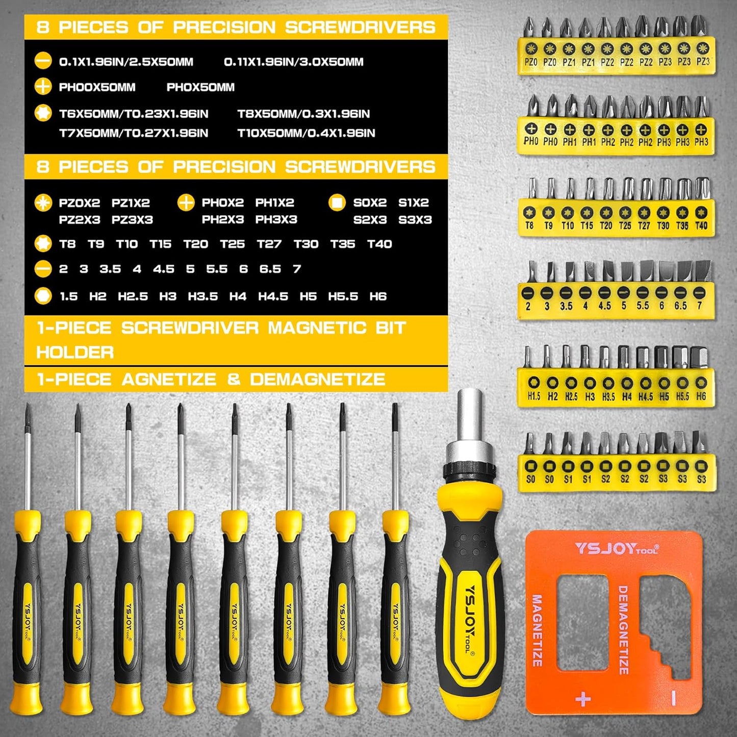 131-Piece Magnetic Screwdriver Set with Precision Tools and Ratchet Driver - DIY Gift for Men
