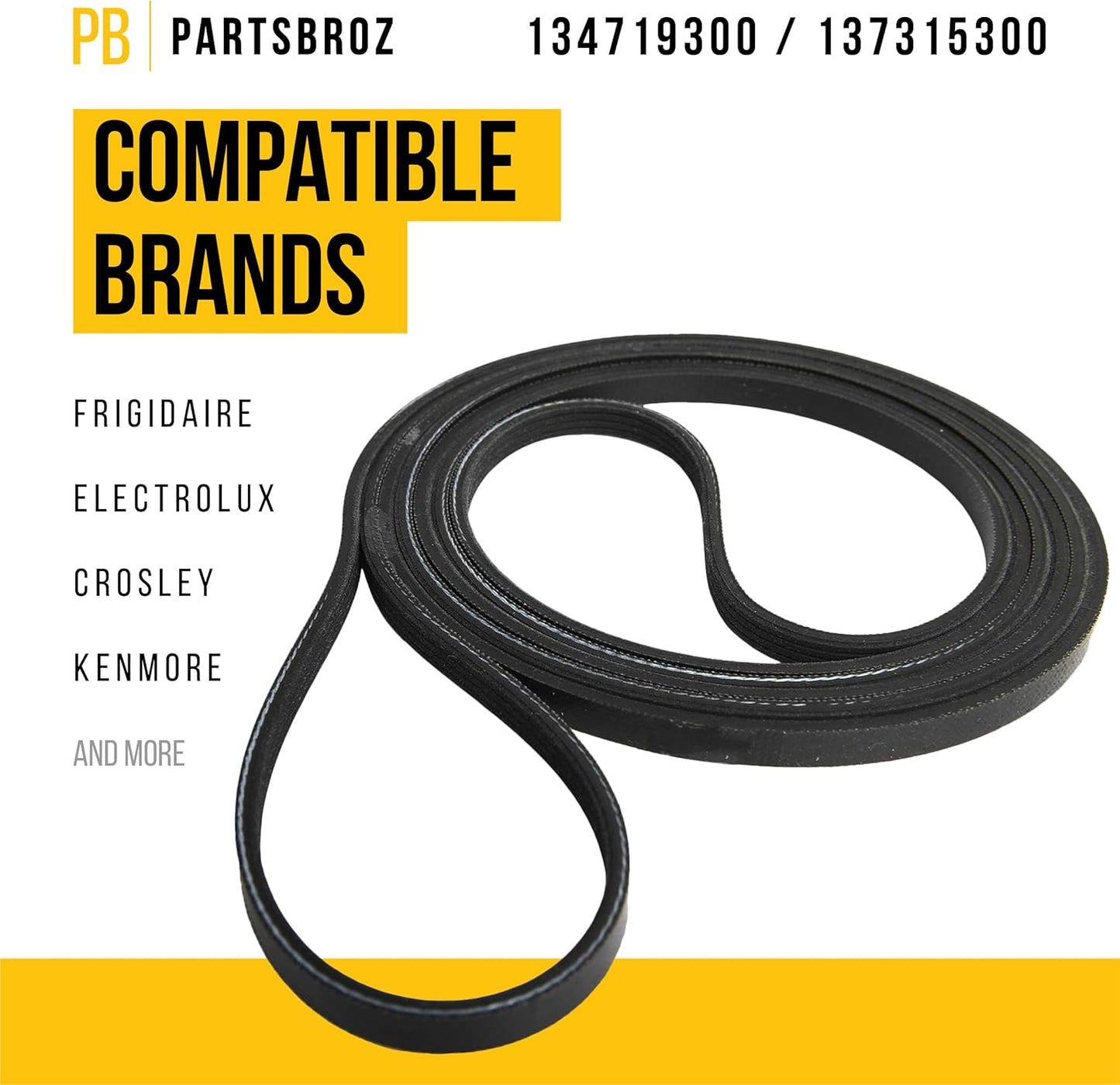 134719300 Drive Belt for Frigidaire Electrolux Gibson Dryers - Replaces AP4368788 137315300 1482960