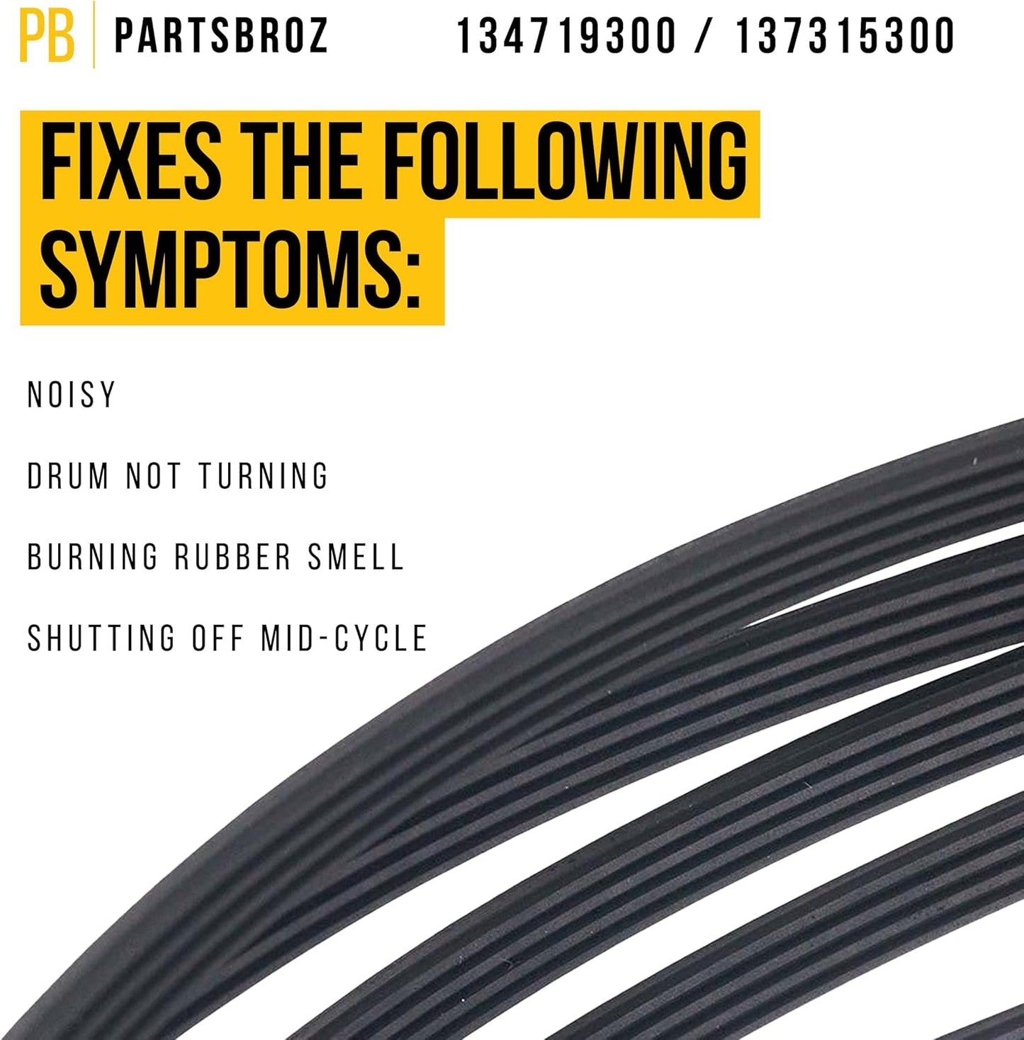 134719300 Drive Belt for Frigidaire Electrolux Gibson Dryers - Replaces AP4368788 137315300 1482960