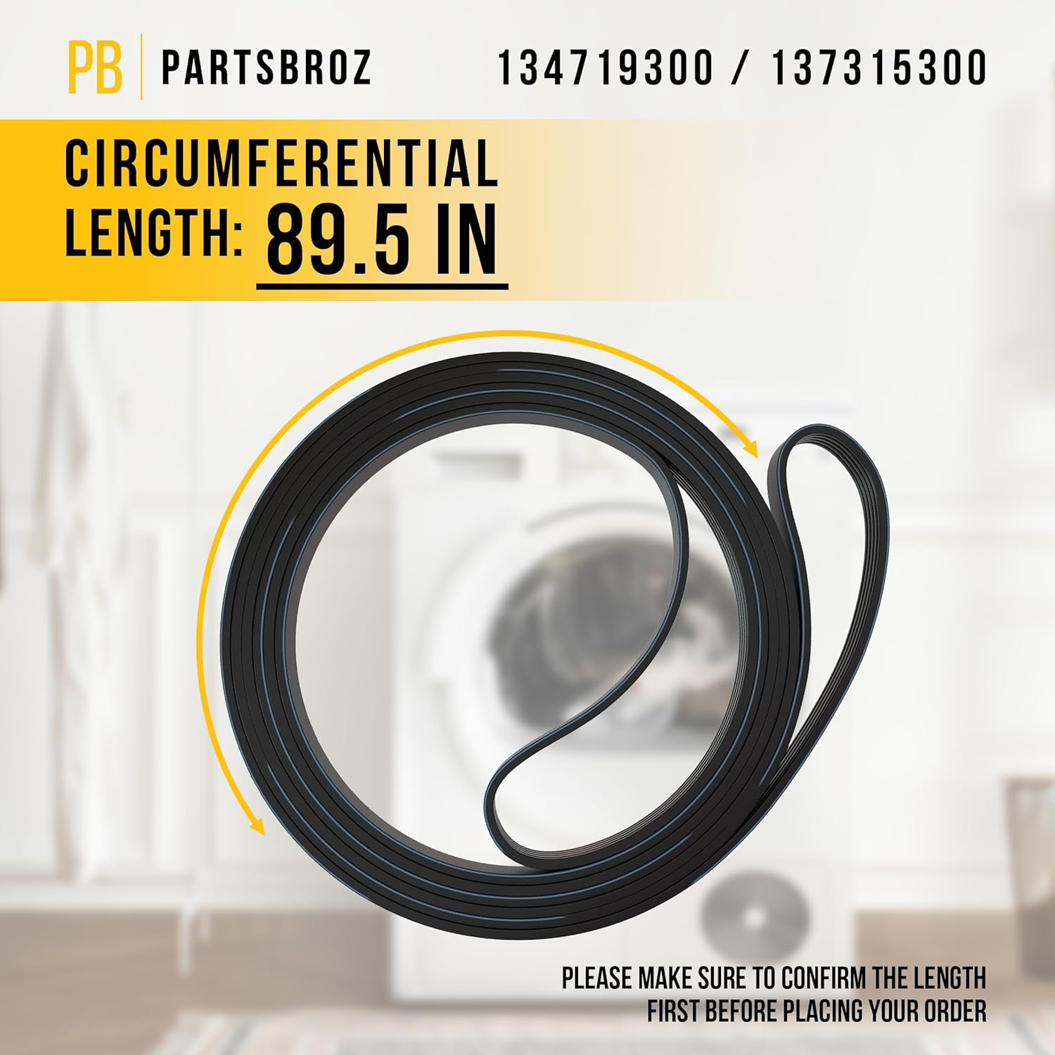 134719300 Drive Belt for Frigidaire Electrolux Gibson Dryers - Replaces AP4368788 137315300 1482960