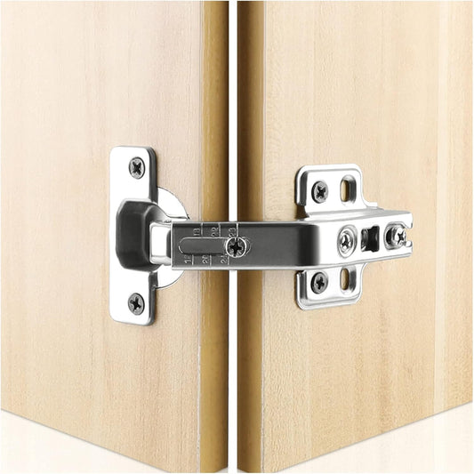 135 Degree Lazy Susan Hinge Face Frame Plate for Folded Door - 1 Pair, Cold Rolled Steel Metal Hinges for Corner Cabinet