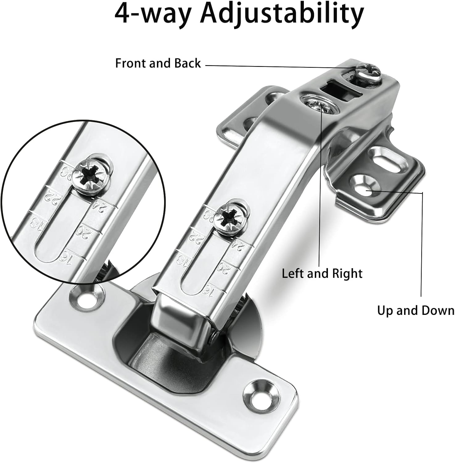 135 Degree Lazy Susan Hinge Face Frame Plate for Folded Door - 1 Pair, Cold Rolled Steel Metal Hinges for Corner Cabinet