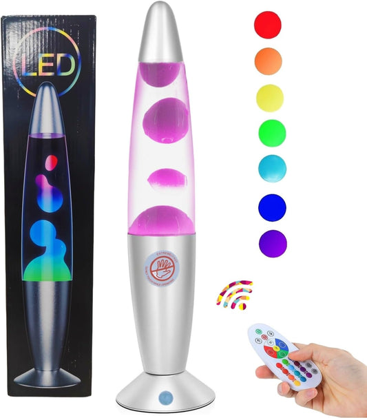 13.5" LED Liquid Motion Lamp with Remote Control - 17 Color Transitions, Soothing Night Light for Home, Office, Bedroom