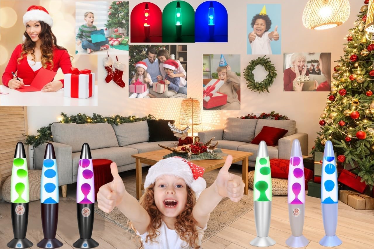 13.5" LED Liquid Motion Lamp with Remote Control - 17 Color Transitions, Soothing Night Light for Home, Office, Bedroom