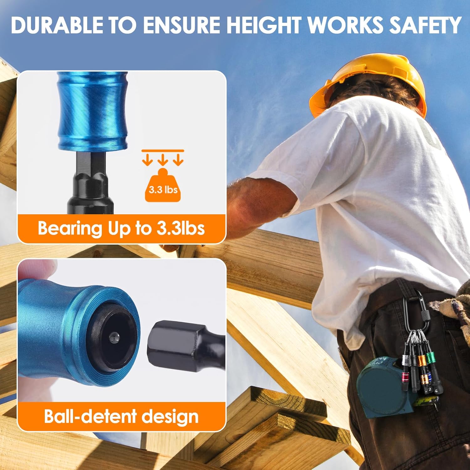 1/4 Hex Shank Socket Screwdriver Drill Bit Holder Keychain for Dad - Impact Driver Extension Bar - Cool Gadgets for Men at Christmas