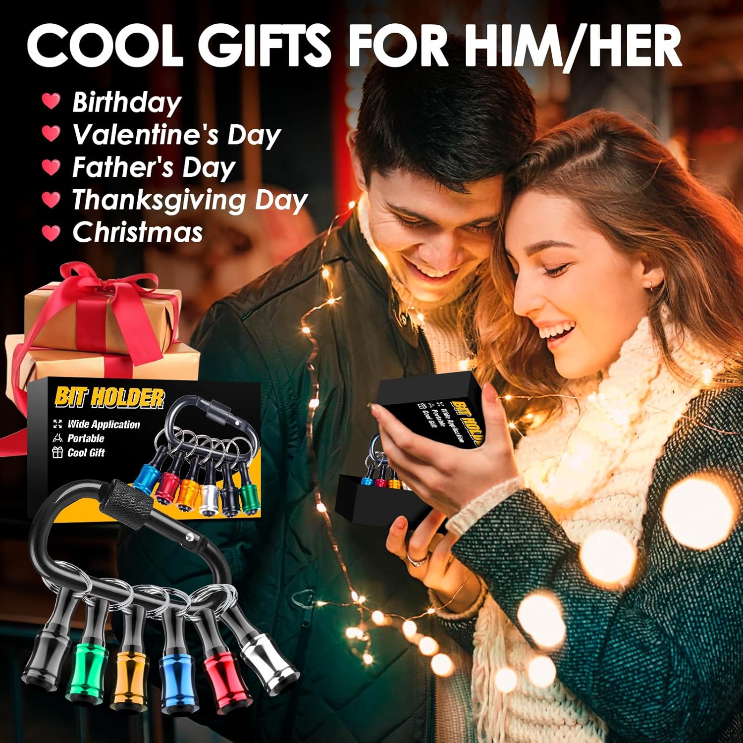 1/4 Hex Shank Socket Screwdriver Drill Bit Holder Keychain for Dad - Impact Driver Extension Bar - Cool Gadgets for Men at Christmas