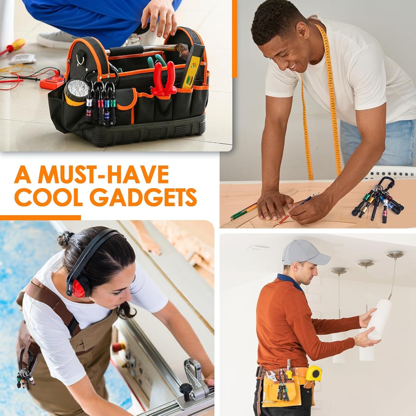 1/4 Hex Shank Socket Screwdriver Drill Bit Holder Keychain for Dad - Impact Driver Extension Bar - Cool Gadgets for Men at Christmas