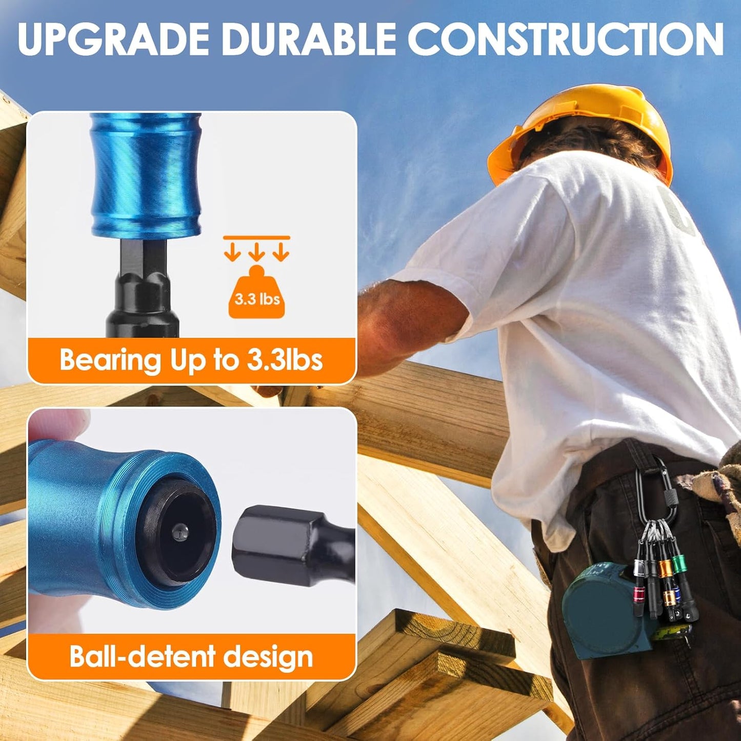 1/4 Hex Shank Socket Screwdriver Drill Bit Holder Keychain for Dad - Impact Driver Extension Bar - Cool Gadgets for Men at Christmas