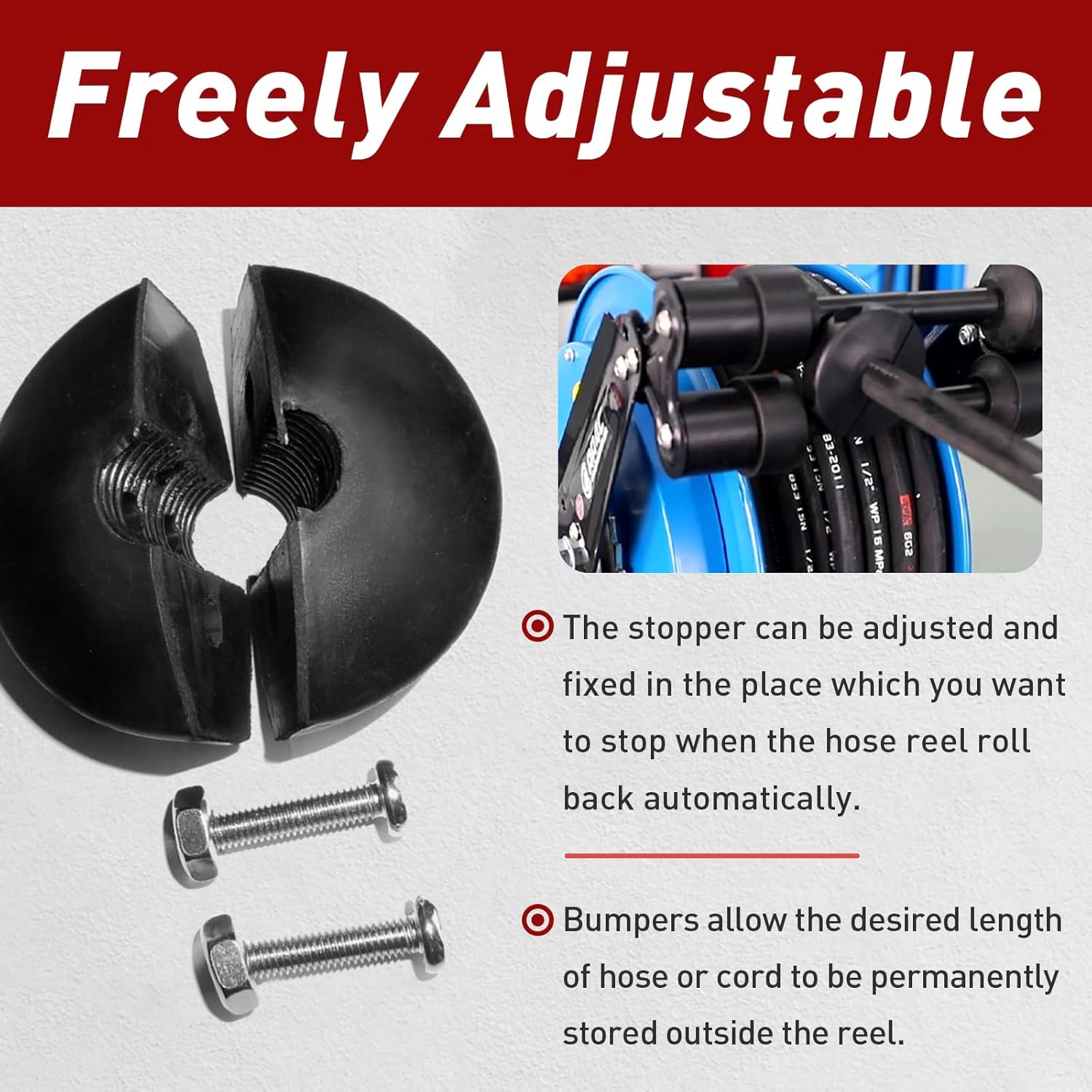 1/4 Inch Air Hose Reel Ball Stopper - Prevents Tangling and Damage - Compatible with Air Hoses