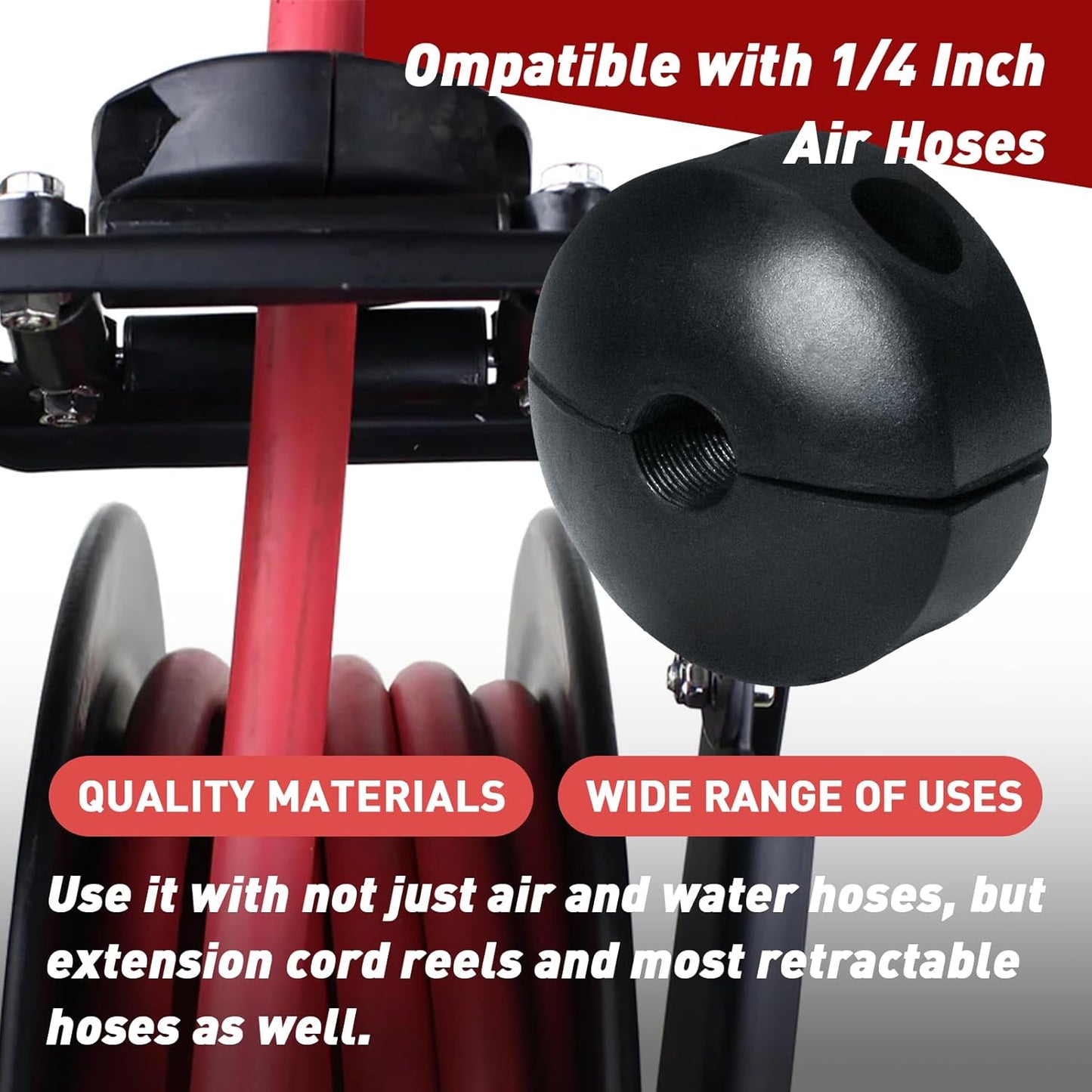 1/4 Inch Air Hose Reel Ball Stopper - Prevents Tangling and Damage - Compatible with Air Hoses