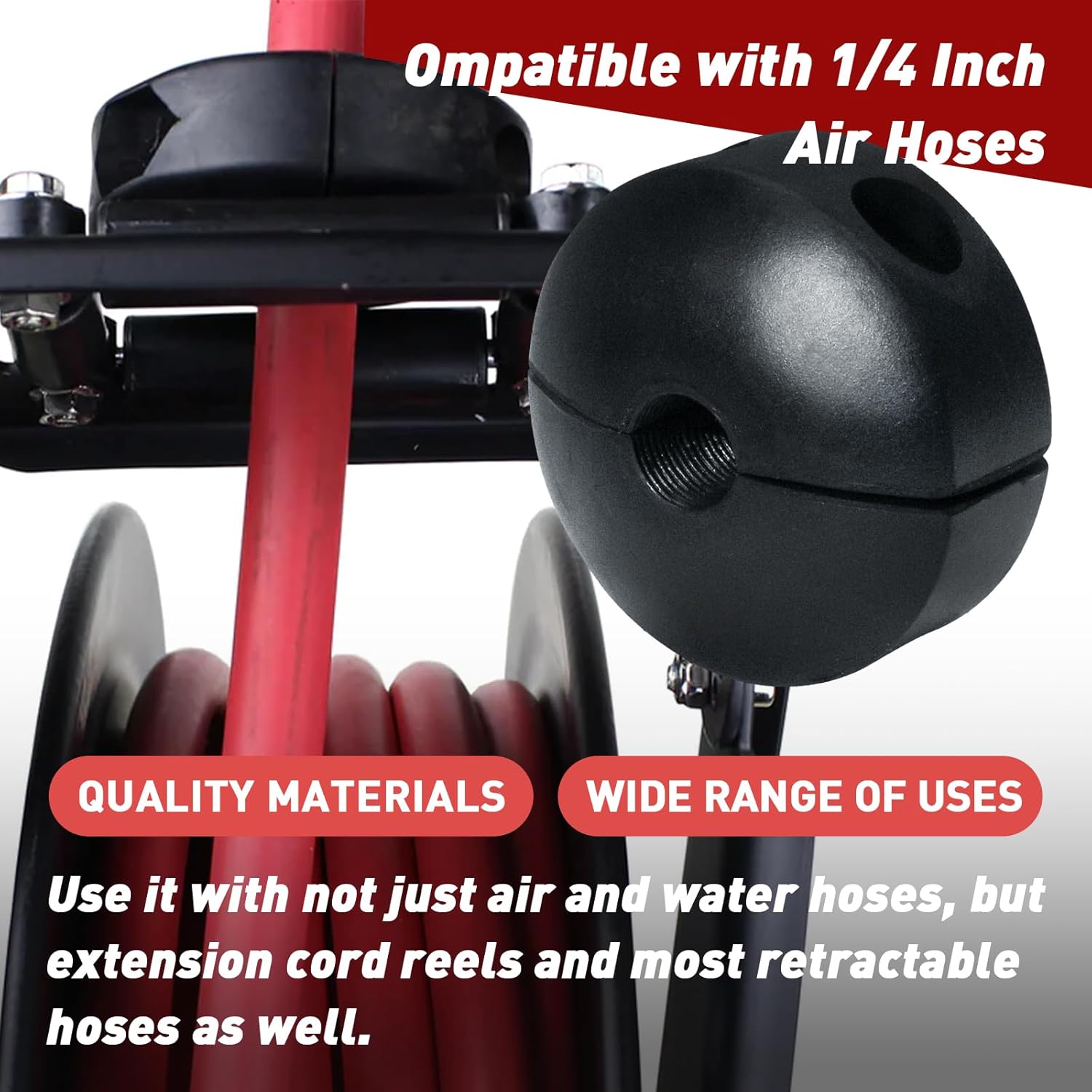 1/4 Inch Air Hose Reel Ball Stopper - Prevents Tangling and Damage - Compatible with Air Hoses