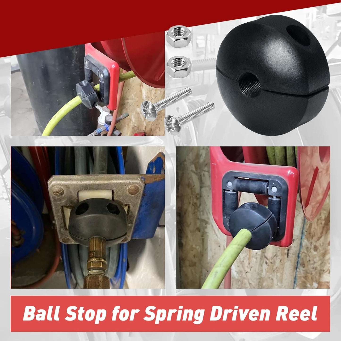 1/4 Inch Air Hose Reel Ball Stopper - Prevents Tangling and Damage - Compatible with Air Hoses