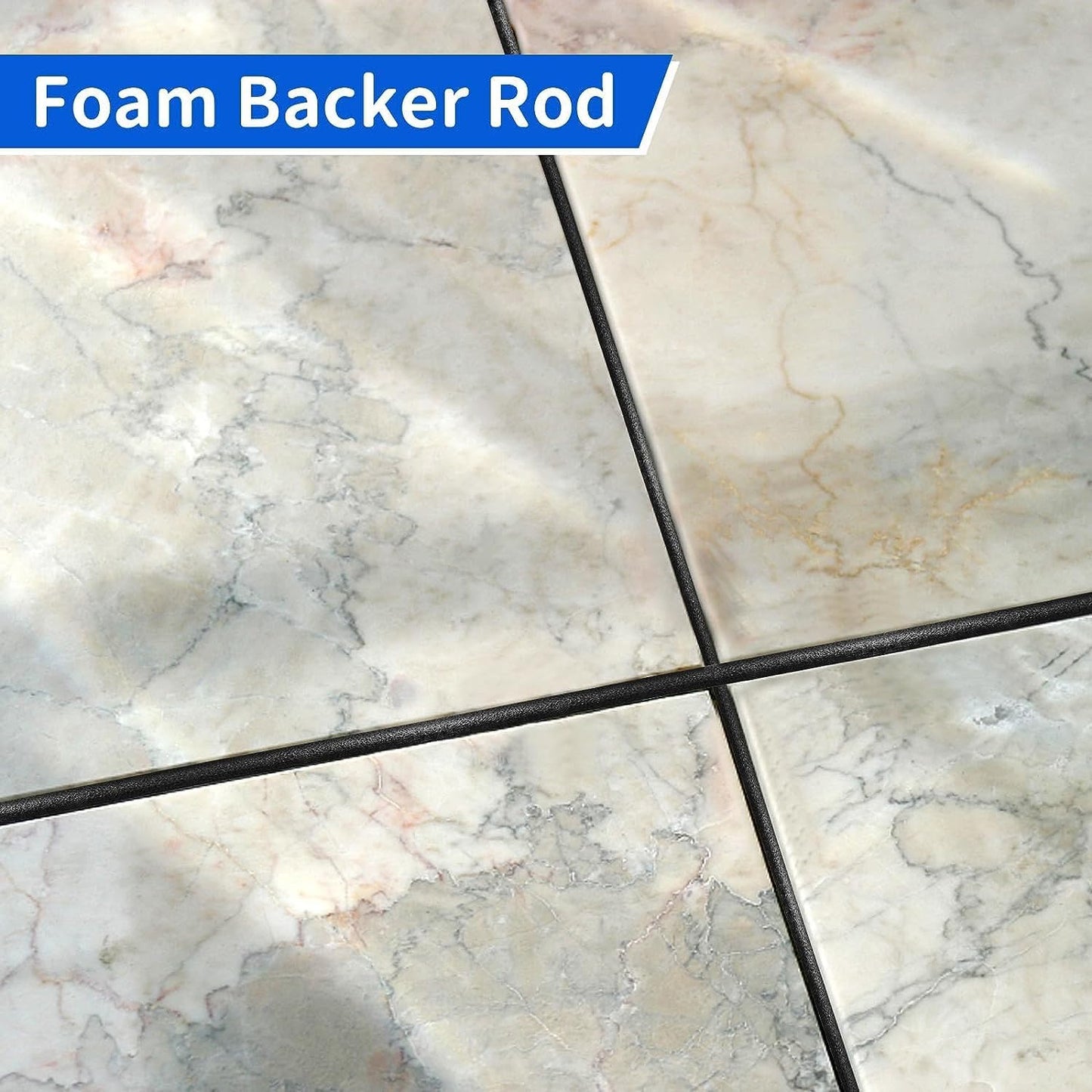 1/4 Inch BHUCUTU Foam Backer Rod - 33 Feet - Concrete Crack Filler & Joint Gap Filler - Caulk Saver & Backing Rod - Rope for Concrete Joints