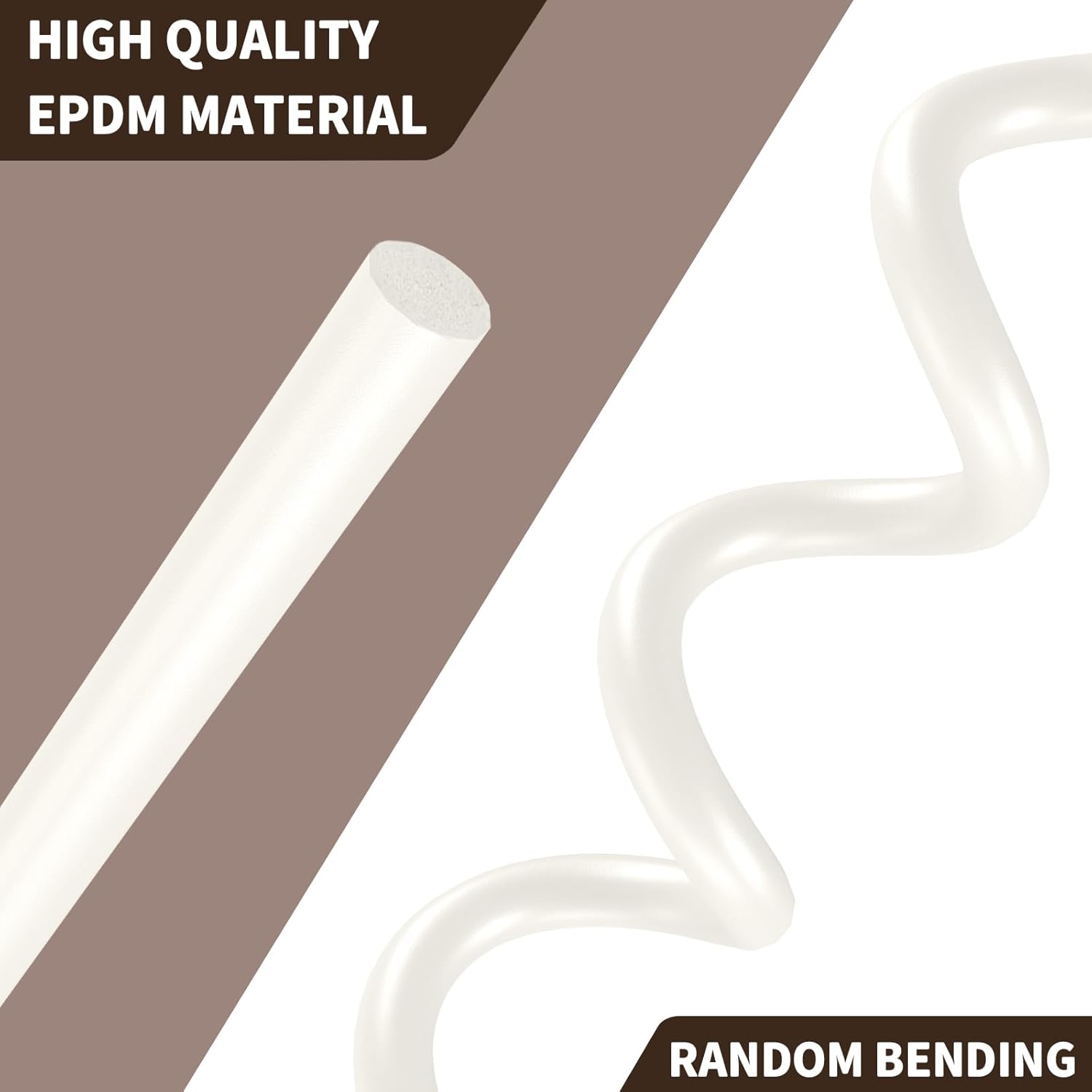 1/4 Inch EPDM Rubber Backer Rod for Concrete Joints, Filling Gaps, Driveway & Wall Cracks - 16.4 Ft Length