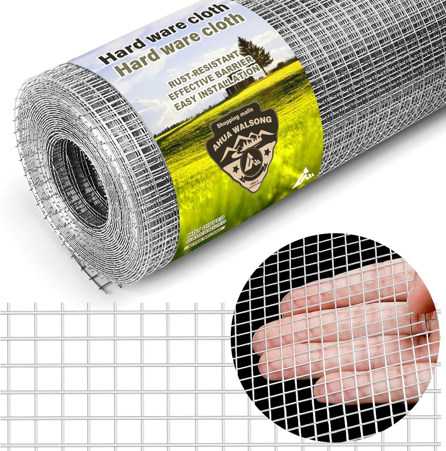 1/4 Inch Galvanized Wire Mesh Roll 4'' x 10' (23 GA) - Ideal for Chicken Coops, Rabbit Fences, Poultry Enclosures, Crafting, and Screening