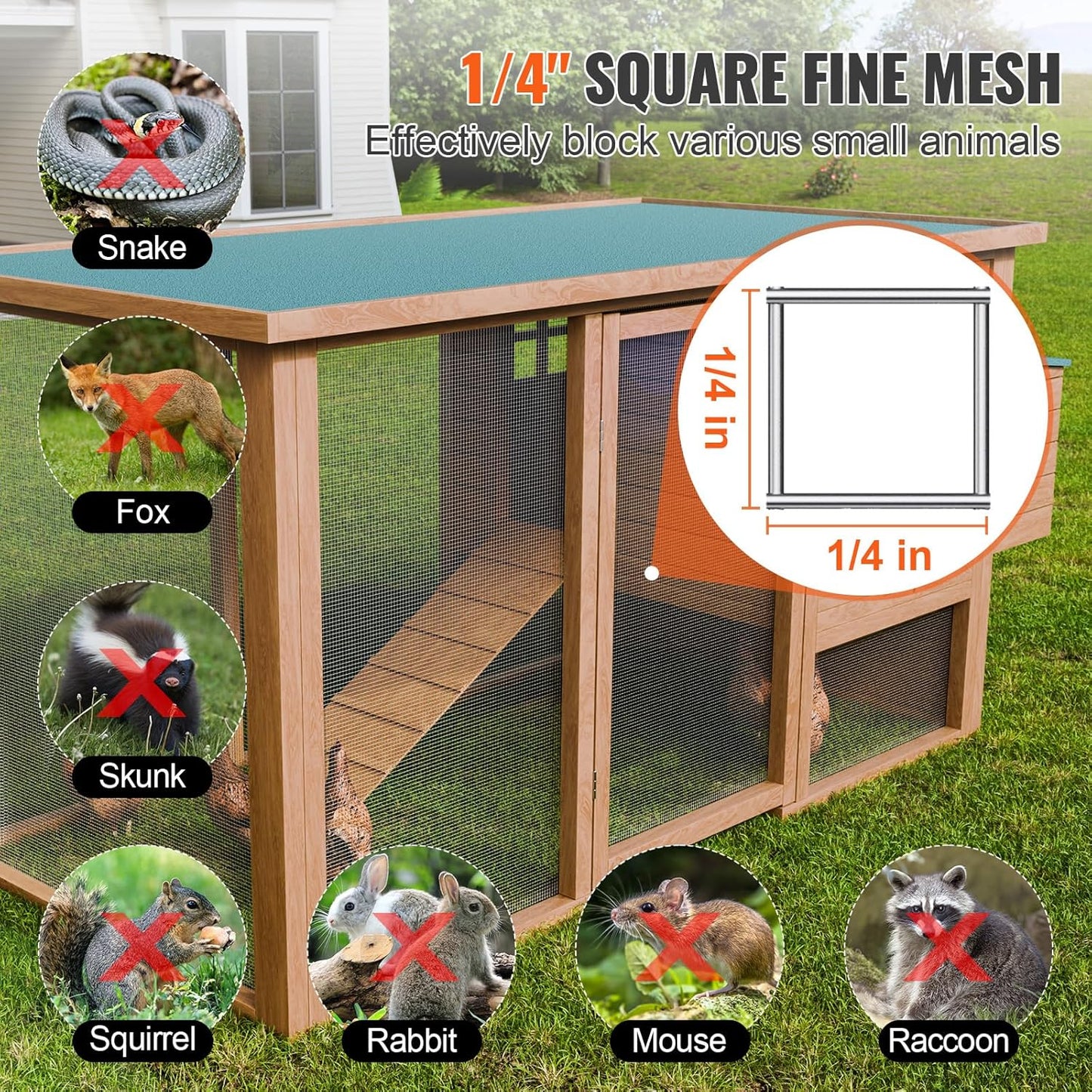 1/4 inch Hardware Cloth 48in x 100ft - 23 Gauge Galvanized Wire Mesh Roll for Chicken Coops, Rabbit Cages, Garden, Small Rodents