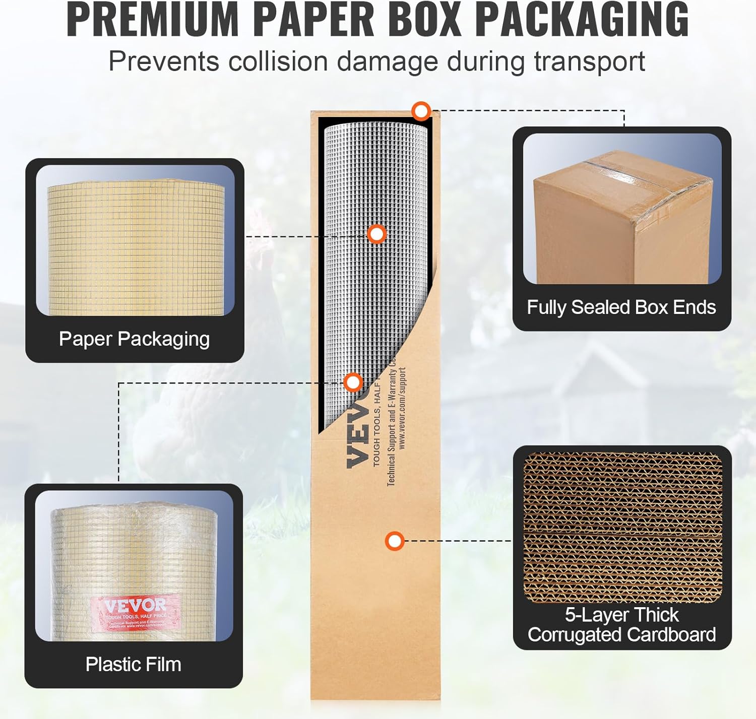 1/4 inch Hardware Cloth 48in x 100ft - 23 Gauge Galvanized Wire Mesh Roll for Chicken Coops, Rabbit Cages, Garden, Small Rodents