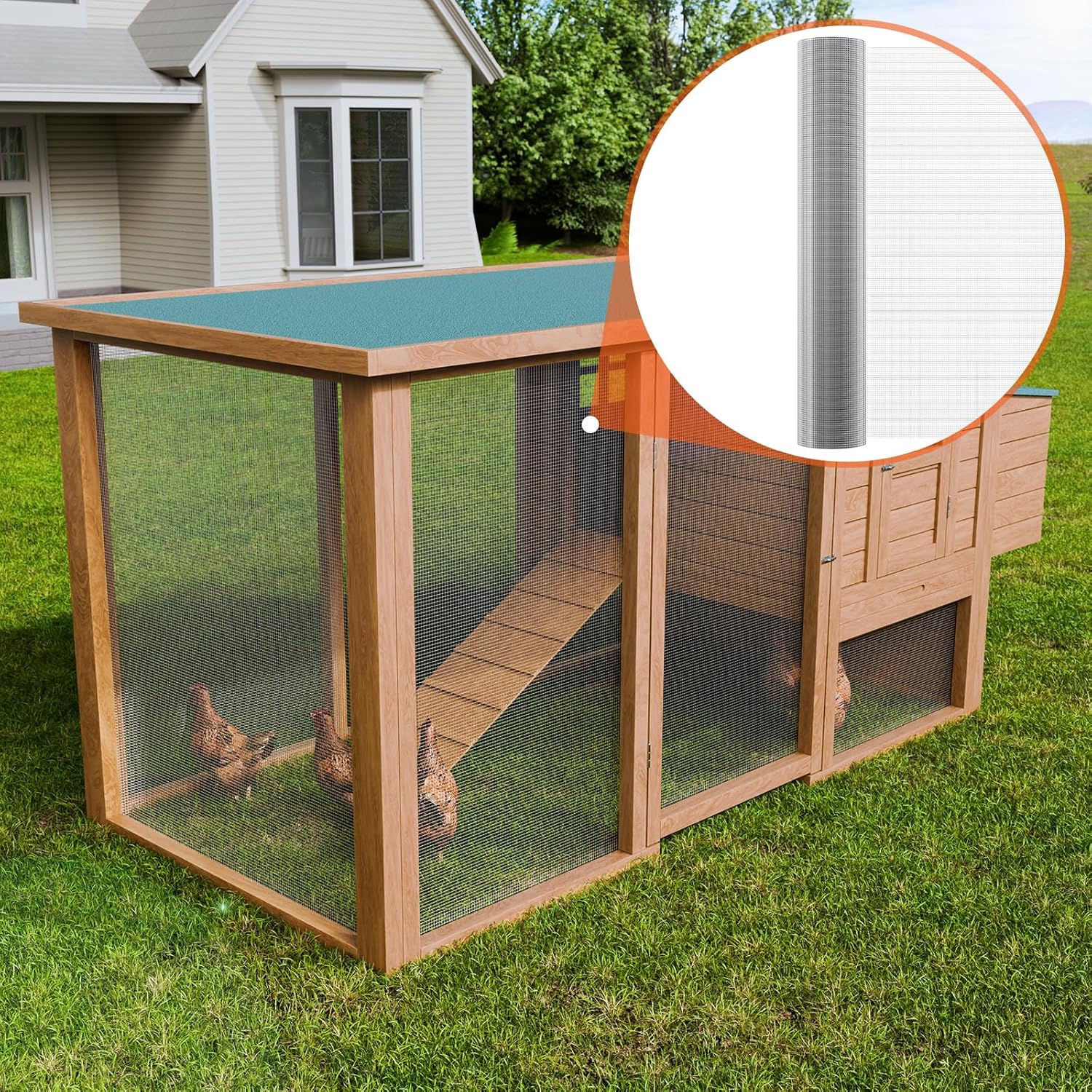 1/4 inch Hardware Cloth 48in x 100ft - 23 Gauge Galvanized Wire Mesh Roll for Chicken Coops, Rabbit Cages, Garden, Small Rodents