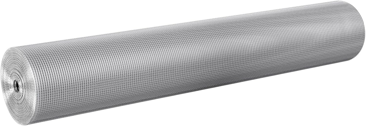 1/4 inch Hardware Cloth 48in x 100ft - 23 Gauge Galvanized Wire Mesh Roll for Chicken Coops, Rabbit Cages, Garden, Small Rodents