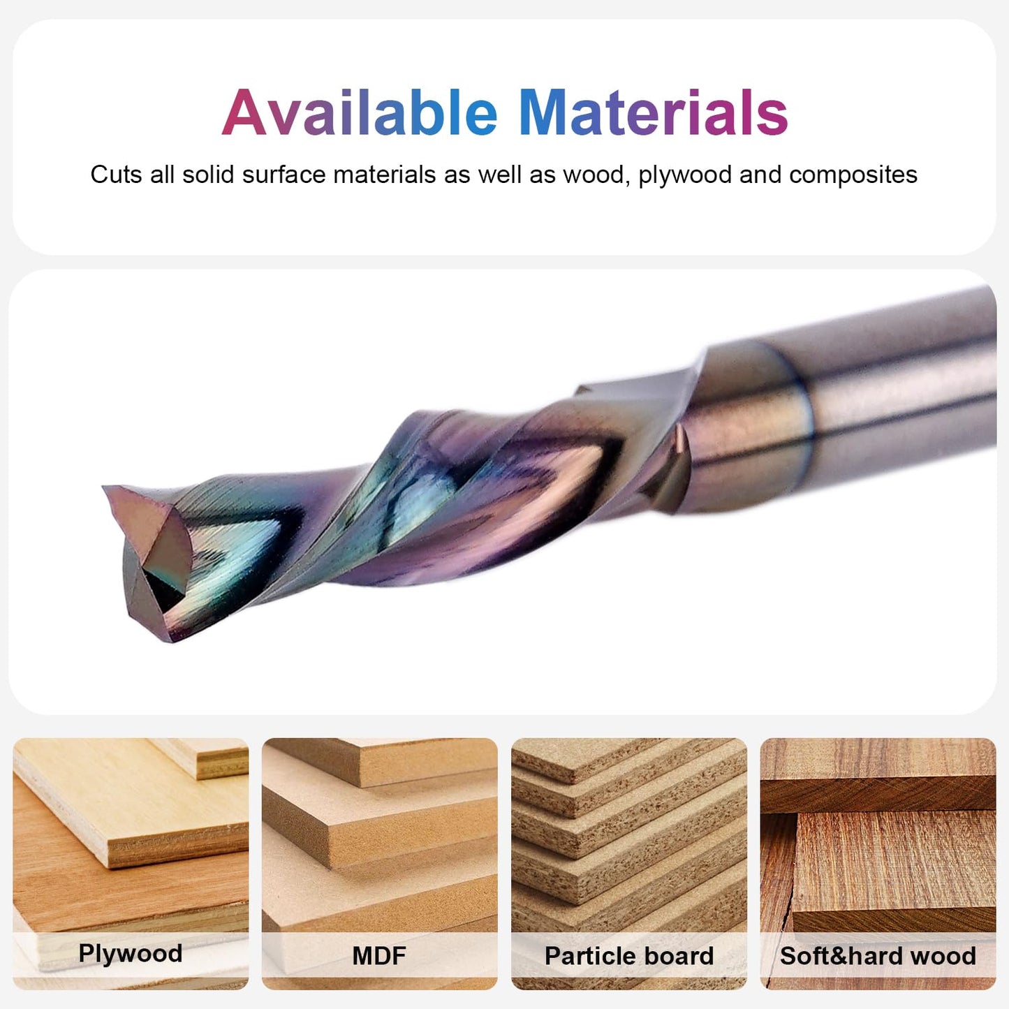 1/4 Inch Shank Downcut Spiral Router Bit with Extra Long Life Coating - 1/4 Inch Cutting Diameter, 1 Inch Cutting Length - CNC Router Bits End Mill for Woodwork Mortise Slot